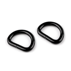 Półkółko szerokość 20 mm - Czarny lakier (10 Sztuki)