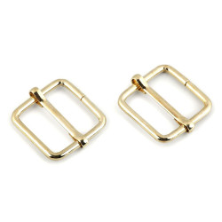 Adjustable slide square buckle width 20 mm - Gold lt. (10 Pieces)