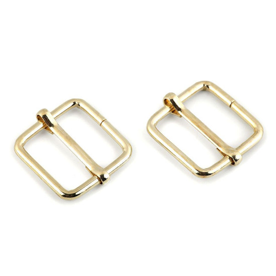 Adjustable slide square buckle width 20 mm - Gold lt. (10 Pieces) Adjustable slide square buckle width 20 mm - Gold lt. (10 Pieces)