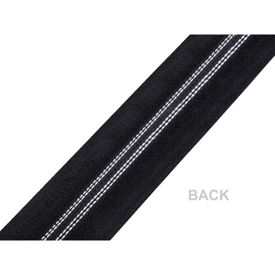 Continuous nylon silver teeth zipper no 10 - Black (100 Meters)