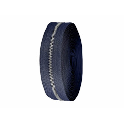 Continuous metal zipper no 5 - Blue dark (1 Meter)