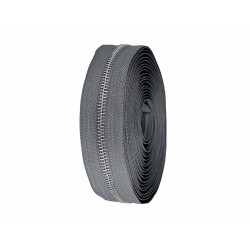 Continuous metal zipper no 5 - Gray hematite (1 Meter)