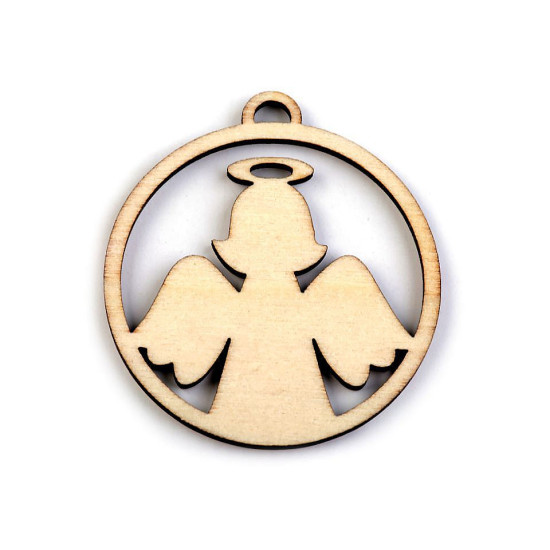 Wooden cut out - snowflake, tree ø45 mm - Ivory (3 Pieces) Wooden cut out - snowflake, tree ø45 mm - Ivory (3 Pieces)