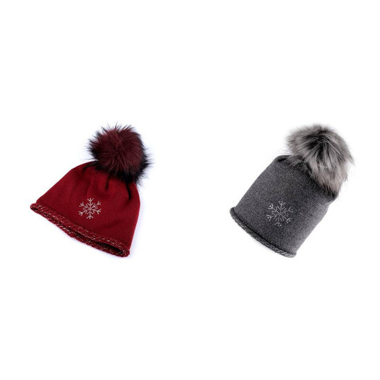 Czapka damska / dziewczęca zimowa z pomponem capu - Szary (1 Sztuka) Czapka damska / dziewczęca zimowa z pomponem capu - Szary (1 Sztuka)