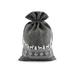 Christmas gift bag 20x30 cm - Gray (1 Piece)