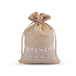 Christmas gift bag 20x30 cm - Natural burlap (1 Piece)