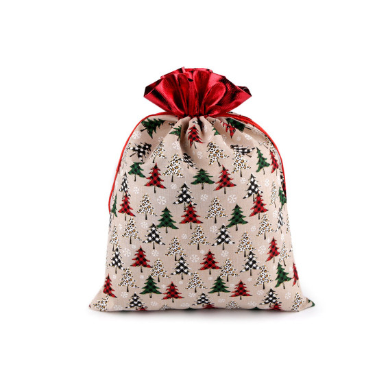 Bolsa de regalo navideña, 30x40 cm, imitación de yute - Blanco (1 Pieza) Bolsa de regalo navideña, 30x40 cm, imitación de yute - Blanco (1 Pieza)