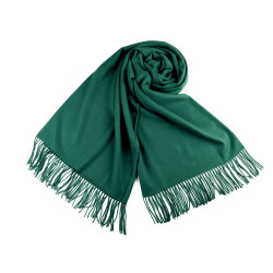 Scarf / shawl of pashmina type with fringes 65x180 cm - Green bottle (1 Piece)