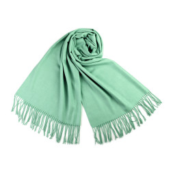 Scarf / shawl of pashmina type with fringes 65x180 cm - Mint (1 Piece)