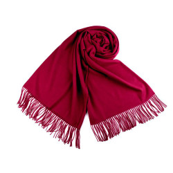 Scarf / shawl of pashmina type with fringes 65x180 cm - Red (1 Piece)