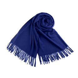Scarf / shawl of pashmina type with fringes 65x180 cm - King blue (1 Piece)