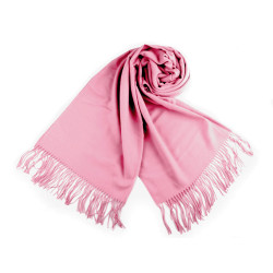 Scarf / shawl of pashmina type with fringes 65x180 cm - Pink middle (1 Piece)