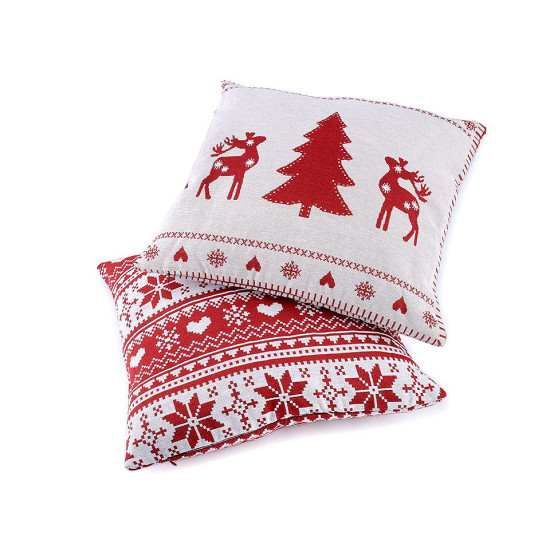 Christmas pillow cover 45x45 cm - Red (4 Pieces)