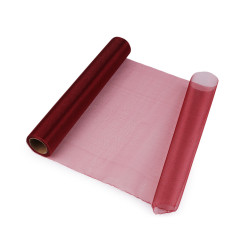 Organza szerokość 36 cm średni połysk - Bordo (45 Metry)