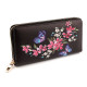 Damen geldbörse blumen 10x19 cm - Schwarz (1 Stück) Damen geldbörse blumen 10x19 cm - Schwarz (1 Stück)