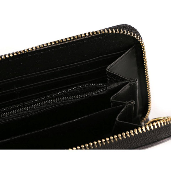 Damen geldbörse blumen 10x19 cm - Schwarz (1 Stück) Damen geldbörse blumen 10x19 cm - Schwarz (1 Stück)
