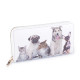 Damen geldbörse hund, katze 10x19 cm - Weiß (1 Stück)