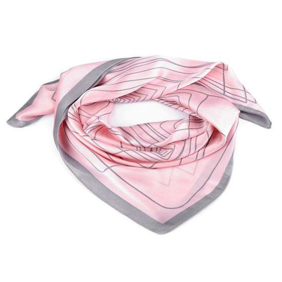 Chusta satynowa 70x70 cm geometryczne wzory - Czarny (10 Sztuki) Chusta satynowa 70x70 cm geometryczne wzory - Czarny (10 Sztuki)