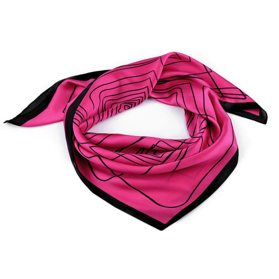 Chusta satynowa 70x70 cm geometryczne wzory - Czarny (10 Sztuki) Chusta satynowa 70x70 cm geometryczne wzory - Czarny (10 Sztuki)