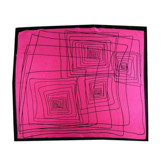 Chusta satynowa 70x70 cm geometryczne wzory - Czarny (10 Sztuki) Chusta satynowa 70x70 cm geometryczne wzory - Czarny (10 Sztuki)