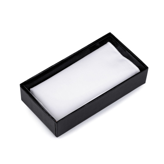 Chusteczka / poszetka bawełniana do kieszonki w pudełku - White (1 Sztuka) Chusteczka / poszetka bawełniana do kieszonki w pudełku - White (1 Sztuka)