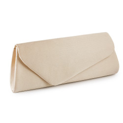Clutch purse / evening bag - satin - Cream (1 Piece)