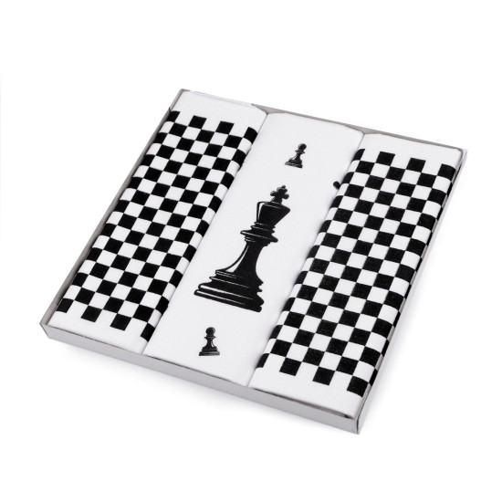 Men's handkerchief gift set - musical notes, chess - White (3 Boxes) Men's handkerchief gift set - musical notes, chess - White (3 Boxes)