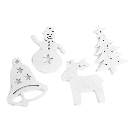Dekoracje świąteczne śnieżynka, gwiazda, choinka, dzwonek, konik, renifer do zawieszenia / do przyklejenia - White (72 Sztuki) Dekoracje świąteczne śnieżynka, gwiazda, choinka, dzwonek, konik, renifer do zawieszenia / do przyklejenia - White (72 Sztuki)