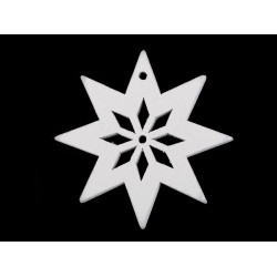 Dekoracje świąteczne śnieżynka, gwiazda, choinka, dzwonek, konik, renifer  do zawieszenia / do przyklejenia - White (6 Sztuki)