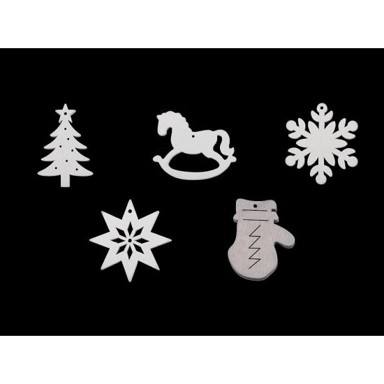 Dekoracje świąteczne śnieżynka, gwiazda, choinka, dzwonek, konik, renifer do zawieszenia / do przyklejenia - White (72 Sztuki) Dekoracje świąteczne śnieżynka, gwiazda, choinka, dzwonek, konik, renifer do zawieszenia / do przyklejenia - White (72 Sztuki)