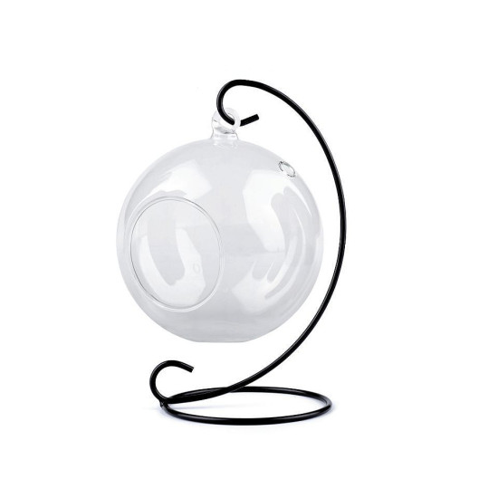Aerárium fém állvány / gömb magasság 22 cm-es - Fekete (1 Darab) Aerárium fém állvány / gömb magasság 22 cm-es - Fekete (1 Darab)