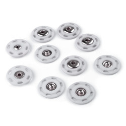 Sew on plastic press snap fastener ø25 mm - Very light grey (200 Pairs)
