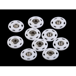 Zatrzaski / guziki metalowe ø25 mm - White (200 Pary)