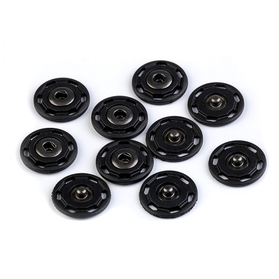 Capse de cusut, ø25 mm - Negru (5 Perechi)