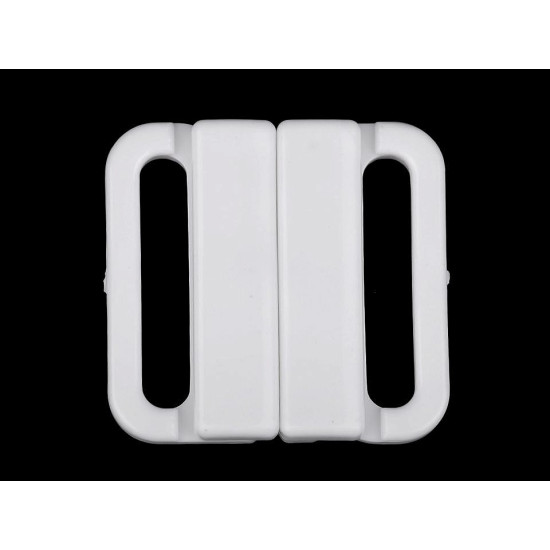 Broche de plástico para bikini, ancho 25 mm - Blanco (20 Pares) Broche de plástico para bikini, ancho 25 mm - Blanco (20 Pares)
