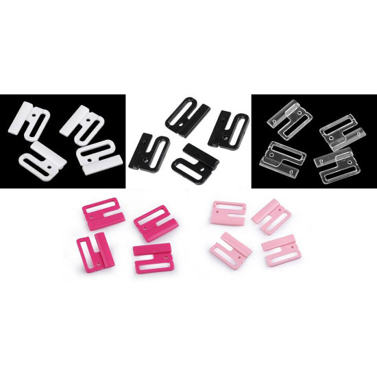 Broche de plástico para bikini, ancho 25 mm - Blanco (20 Pares) Broche de plástico para bikini, ancho 25 mm - Blanco (20 Pares)