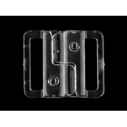 Fermaglio per bikini, in plastica, larghezza: 20 mm - Trasparente (100 Paia)