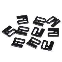 Fermaglio per bikini, in plastica, larghezza: 20 mm - Nero (100 Paia)