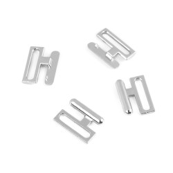 Metal bikini clasp width 14 mm - Nickel (10 Pairs)