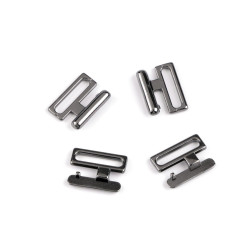 Metal bikini clasp width 14 mm - Black nickel (10 Pairs)