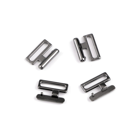 Metal bikini clasp width 14 mm - Black nickel (2 Pairs) Metal bikini clasp width 14 mm - Black nickel (2 Pairs)
