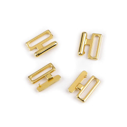 Metal bikini clasp width 14 mm - Gold metal (10 Pairs)