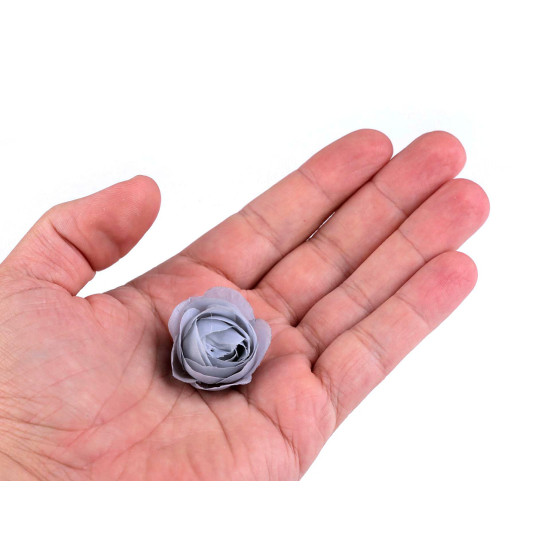 Kwiatek tekstylny róża ø3,5 cm - Niebieskoszary (80 Sztuki) Kwiatek tekstylny róża ø3,5 cm - Niebieskoszary (80 Sztuki)