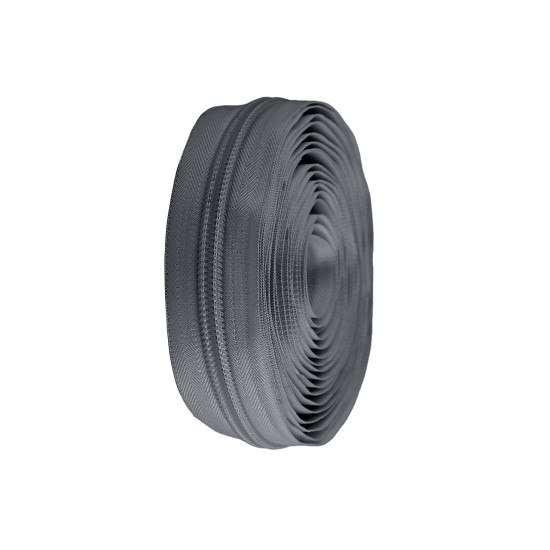 Continuous nylon zipper no 10 - Grey (1 Meter)