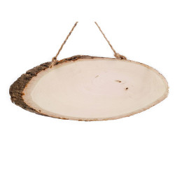 Natural wood tree branch oval slice diy - Ivory (1 Piece)