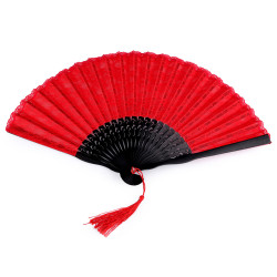 Abanico de encaje - Rojo (1 Pieza)