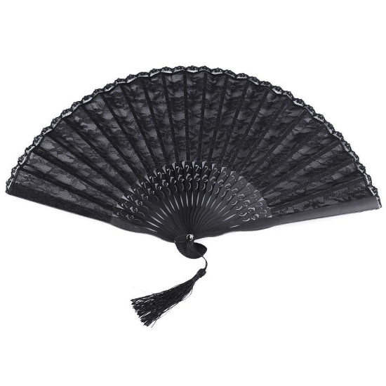 Abanico de encaje - Negro (1 Pieza) Abanico de encaje - Negro (1 Pieza)