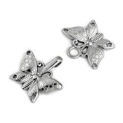 Verzierung verschluss schmetterling - Nickel (1 Paar)