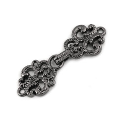 Dekorativer filigraner verschluss/taillenknopf - Nickel schwarz (1 Paar)
