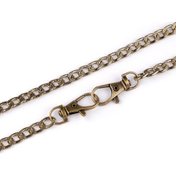 Łańcuszek do torebki z reliefem i karabińczykiem długość 120 cm - Stary mosiądz (1 Sztuka)